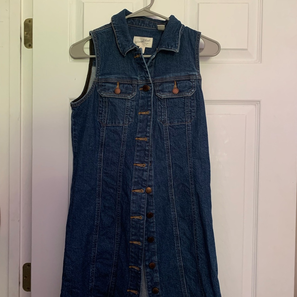 denim button down dress